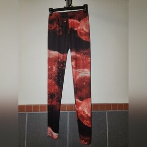 Red and Black Galaxy Print Leggings